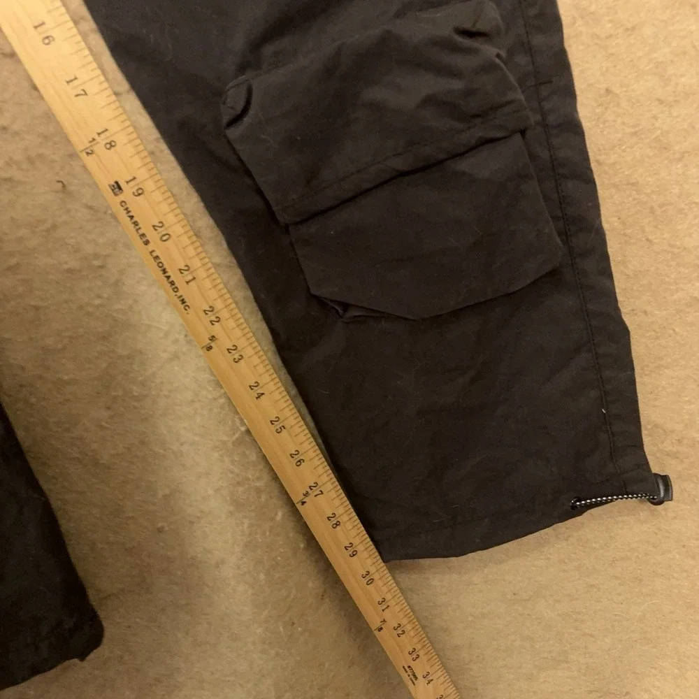 Smoke Rise Cargo Pants Mens Sz M Black‎ Drawstring Cinch Hem Streetwear